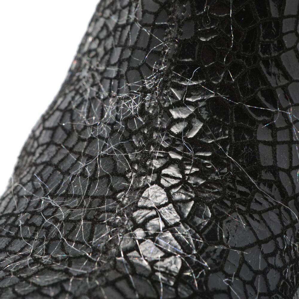 Ron White Leather Patent Ankle Shoe Shootie Black Reptile Eyelash Holographic 42 - Picture 9 of 13
